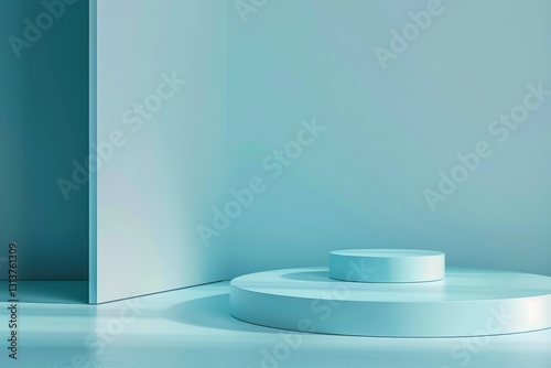Minimalist turquoise display area
