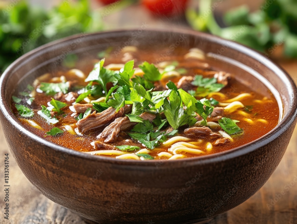 Φωτογραφία This is a delicious and nourishing chili soup, filled with tender pieces of meat, pasta, and seasoned to perfection