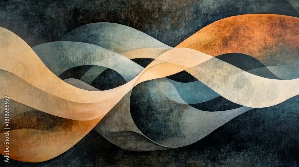 Abstract interpretation of wind, flowing curved lines crossing over each other Abstract interpretation of wind, flowing curved lines crossing over each other