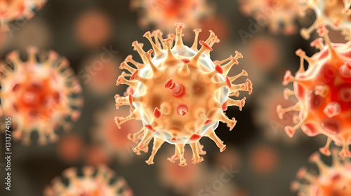 Chlamydia trachomatis microscopy magnification 3D illustration