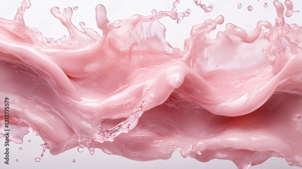 An enchanting display of pink splash art showcasing graceful waves of liquid that embody both elegance and energy in a visually captivating manner.