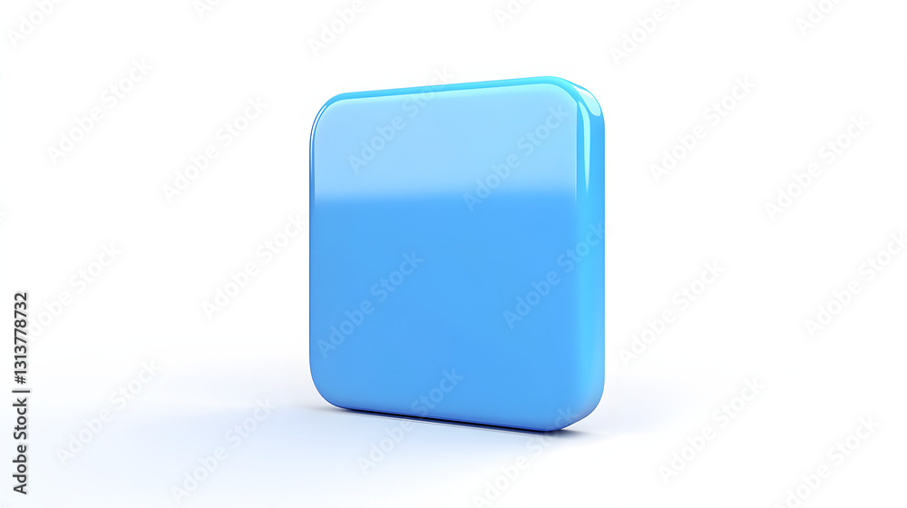 Blank Mobile application icon, button - blue square with round corners. 3d rendering, white background
Blank Mobile application icon, button - blue square with round corners. 3d rendering, white background