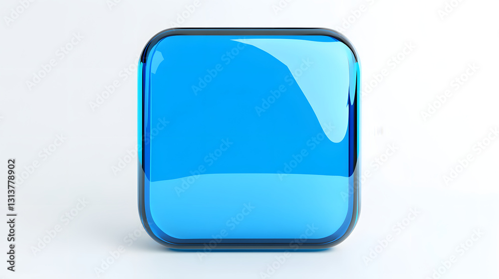 Blank Mobile application icon, button - blue square with round corners. 3d rendering, white background
Blank Mobile application icon, button - blue square with round corners. 3d rendering, white background
