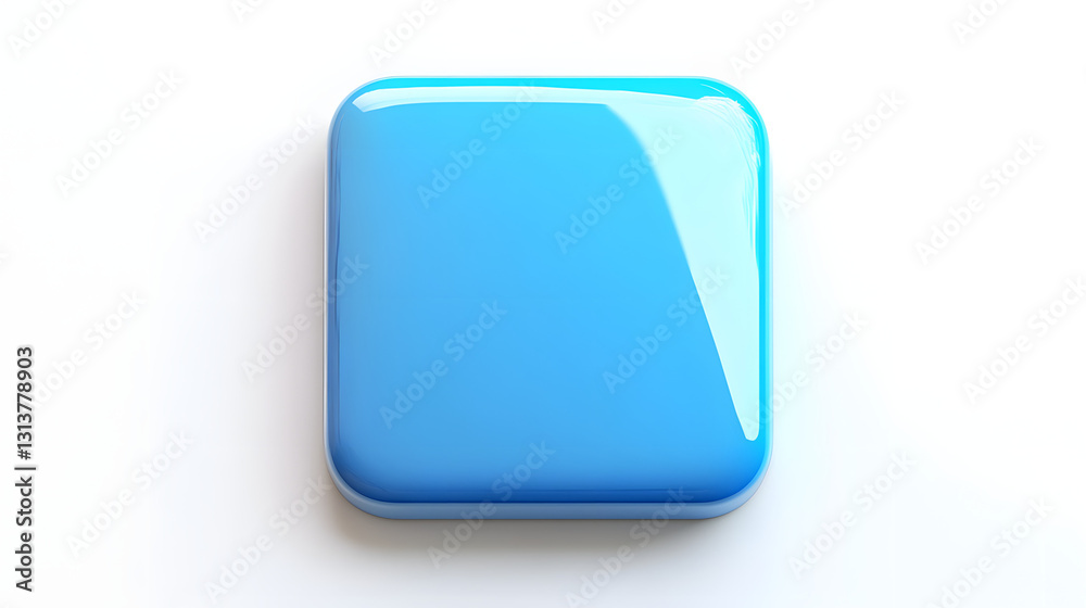 Blank Mobile application icon, button - blue square with round corners. 3d rendering, white background
Blank Mobile application icon, button - blue square with round corners. 3d rendering, white background