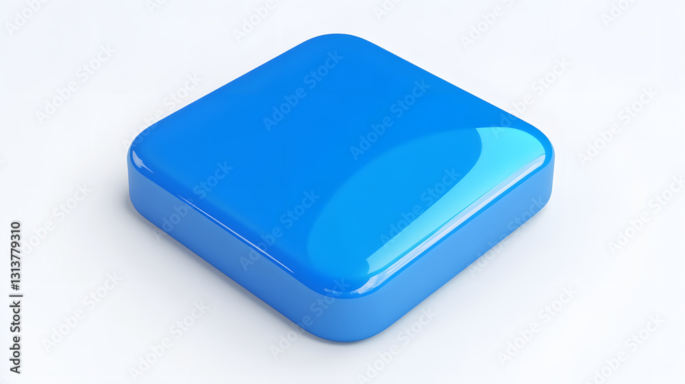 Blank Mobile application icon, button - blue square with round corners. 3d rendering, white background
Blank Mobile application icon, button - blue square with round corners. 3d rendering, white background