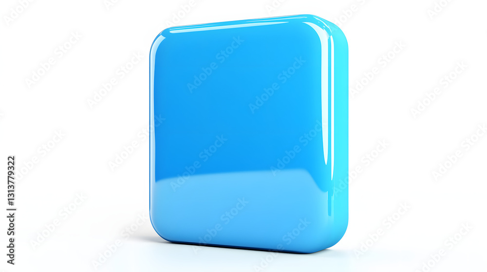 Blank Mobile application icon, button - blue square with round corners. 3d rendering, white background
Blank Mobile application icon, button - blue square with round corners. 3d rendering, white background