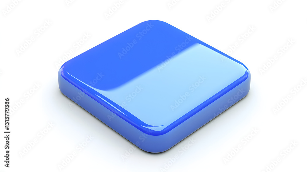 Blank Mobile application icon, button - blue square with round corners. 3d rendering, white background
Blank Mobile application icon, button - blue square with round corners. 3d rendering, white background