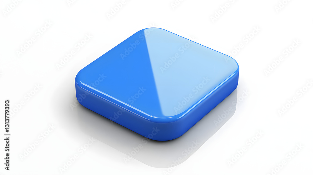 Blank Mobile application icon, button - blue square with round corners. 3d rendering, white background
Blank Mobile application icon, button - blue square with round corners. 3d rendering, white background