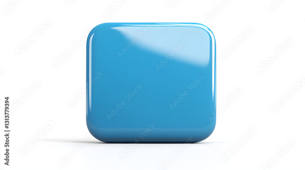Blank Mobile application icon, button - blue square with round corners. 3d rendering, white background
Blank Mobile application icon, button - blue square with round corners. 3d rendering, white background