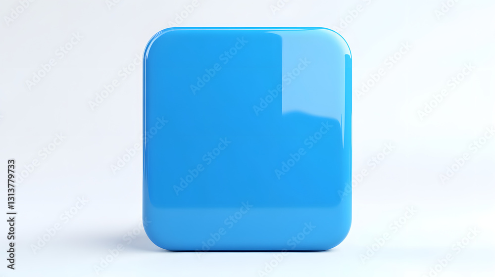 Blank Mobile application icon, button - blue square with round corners. 3d rendering, white background
Blank Mobile application icon, button - blue square with round corners. 3d rendering, white background