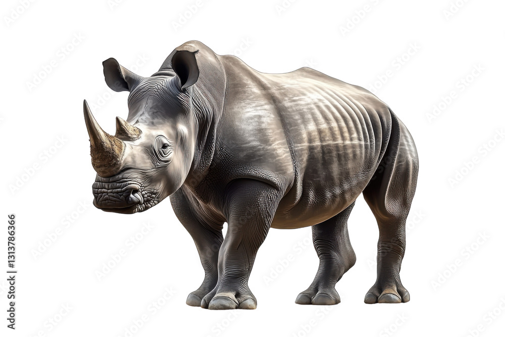 white rhinoceros on white background digital illustration white rhinoceros on white background digital illustration