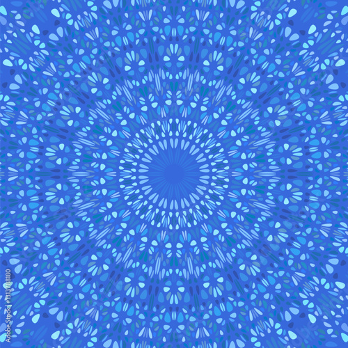 Psychedelic geometrical dynamic floral ornament pattern background
