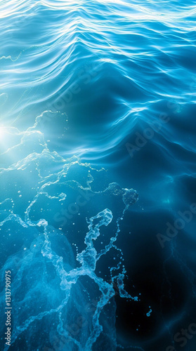 blue water surface with ripples