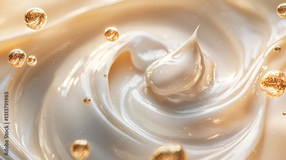 Luxurious essence gel background with golden bubbles Luxurious essence gel background with golden bubbles