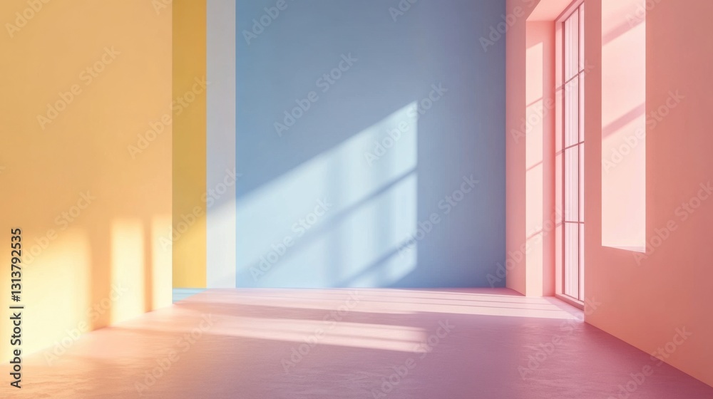 Fototapeta premium pastel room interior design with sunlight