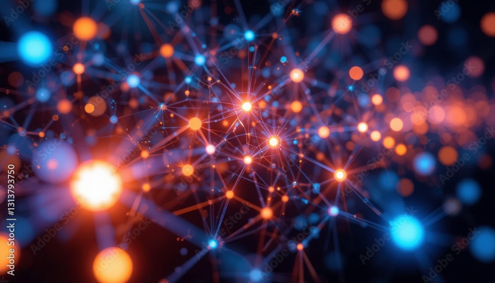 abstract digital network connection background. glowing nodes and lines create a futuristic, technological illustration perfect for tech, ai, and communication concepts.