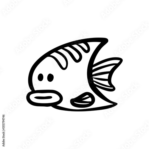 aquarium fish line art