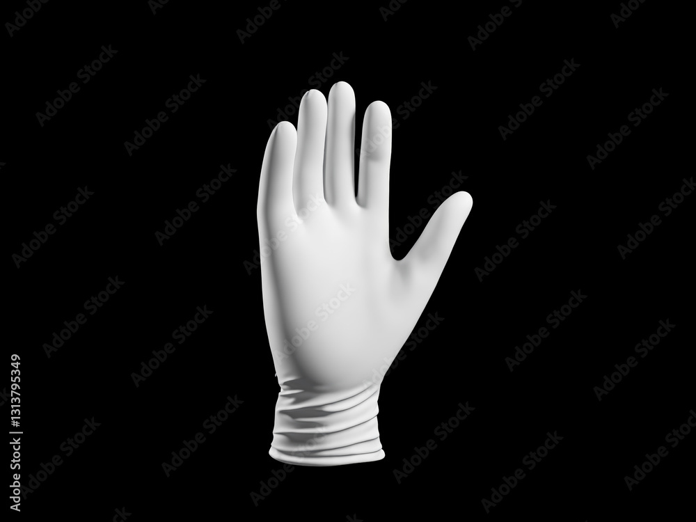 Fototapeta premium Latex glove displayed against black background