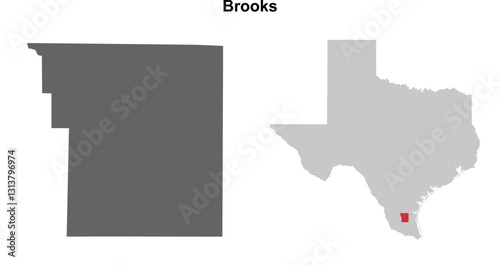 Brooks County (Texas) blank outline map set