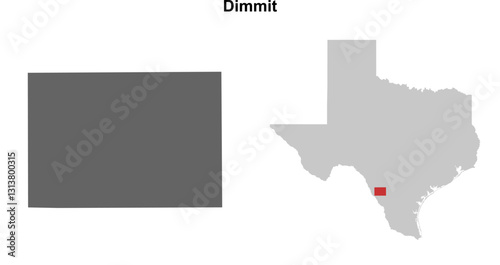 Dimmit County (Texas) blank outline map set