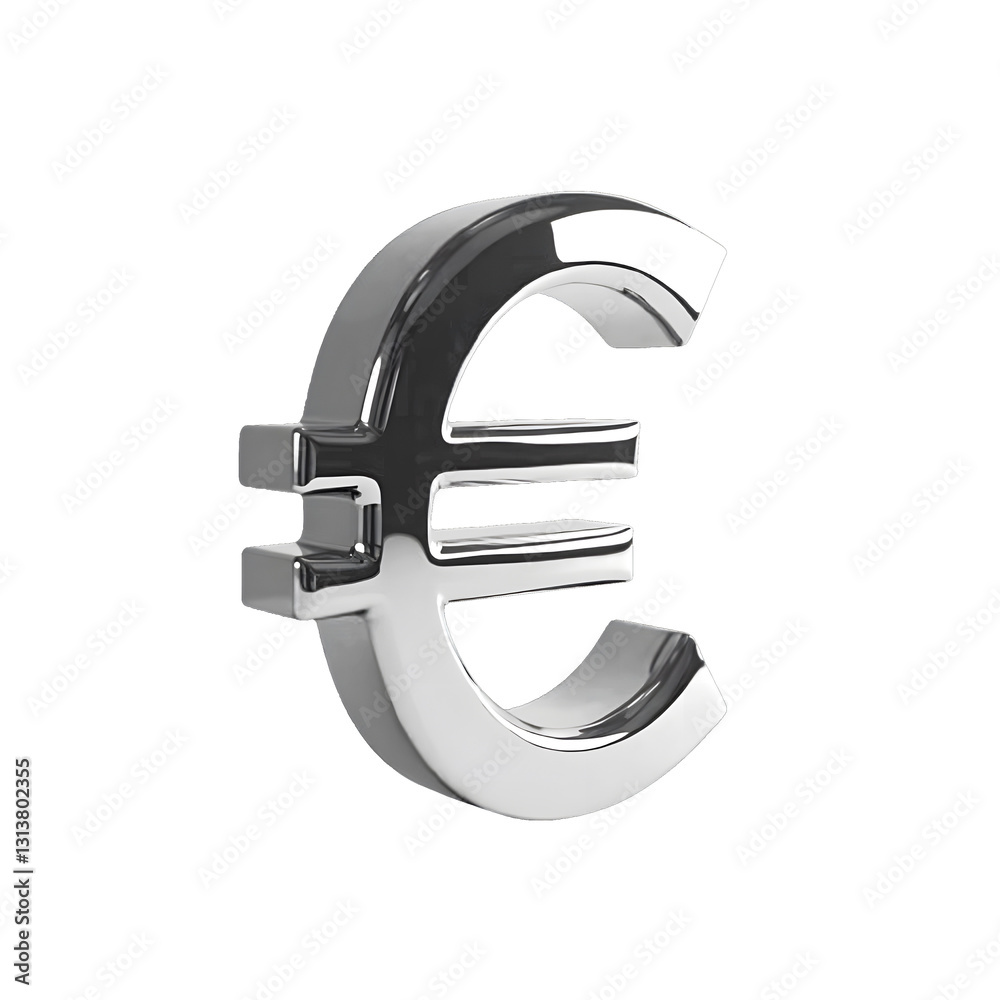3D rendered Silver Metallic Euro symbol, 3d design illustration, Euro Currency Symbol 3D rendered Silver Metallic Euro symbol, 3d design illustration, Euro Currency Symbol