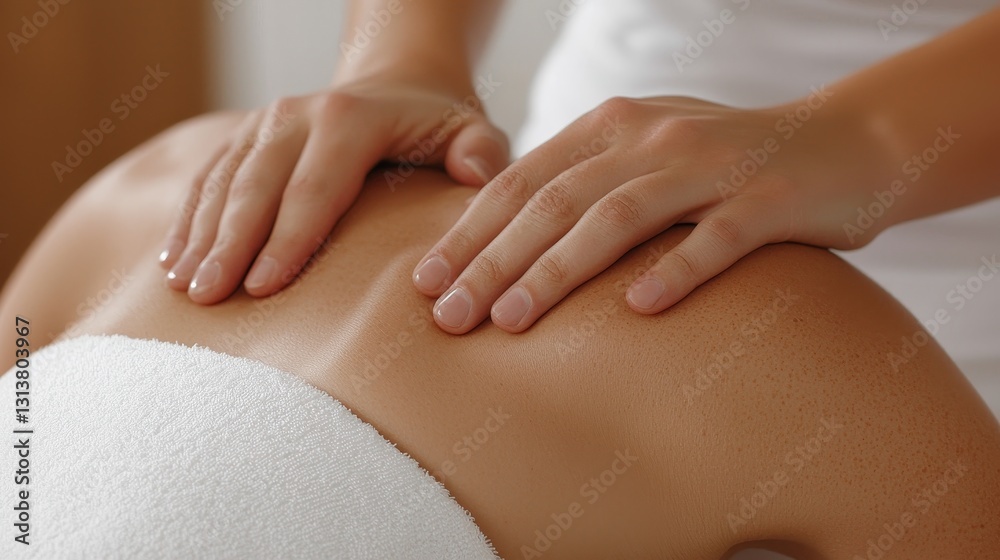 Fototapeta premium Relaxing spa massage therapy for stress relief in a tranquil setting