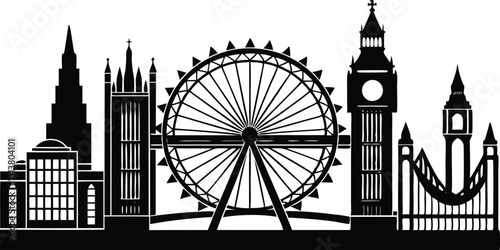 Cityscape london skyline scene icon