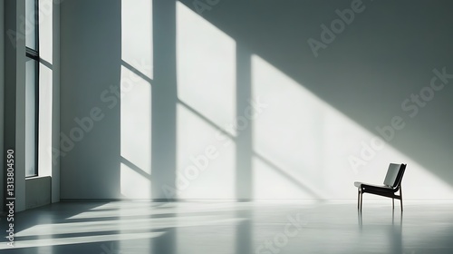minimalist modern chair in sunlit room