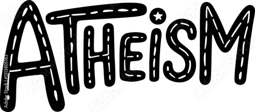 Atheism Hand-drawn Lettering.