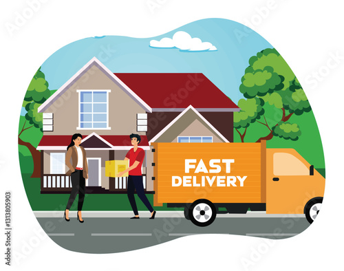 Fast delivery concept. Professional and reliable courier service.