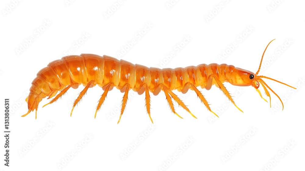 Realistic Centipede Silhouette in Side View - Transparent PNG Realistic Centipede Silhouette in Side View - Transparent PNG