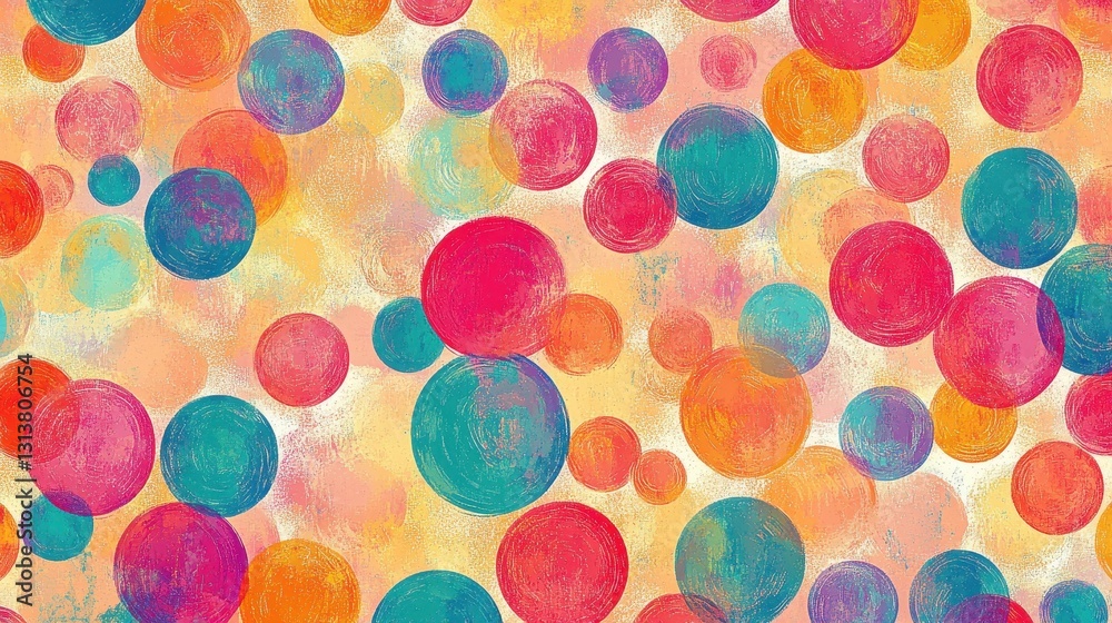 Vibrant abstract colorful circle pattern with textured background Vibrant abstract colorful circle pattern with textured background
