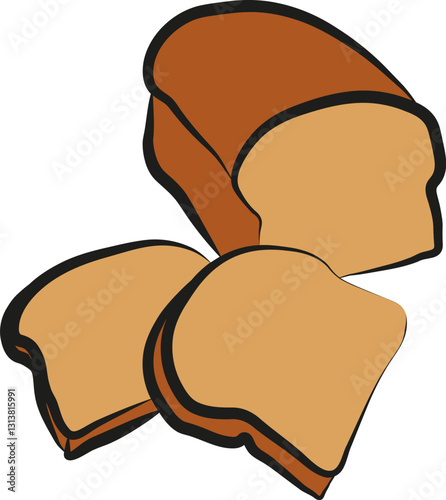 A hand drawn illustration of a brioche clipart french gastronomy