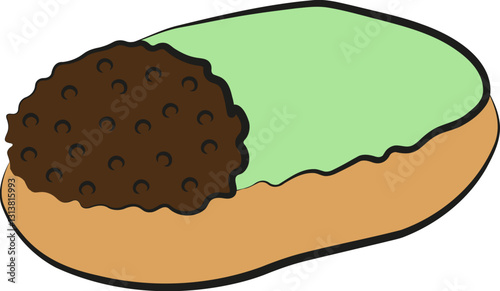 A hand drawn illustration of a gland clipart french gastronomy