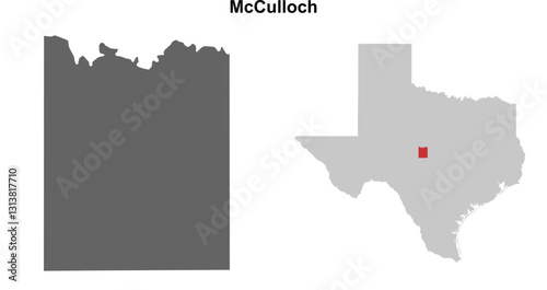 McCulloch County (Texas) blank outline map set