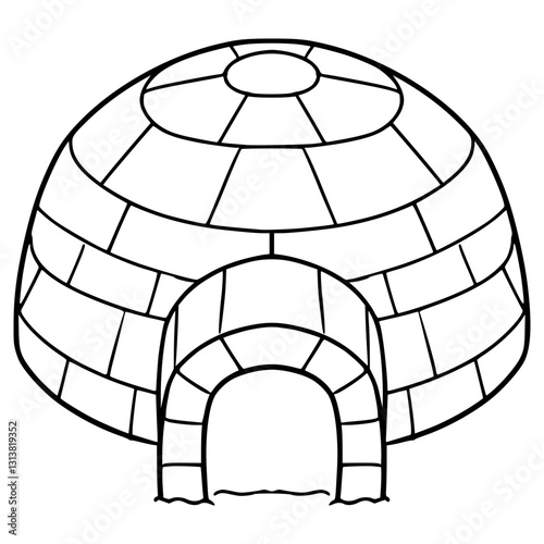 igloo illustration hand drawn outline vector