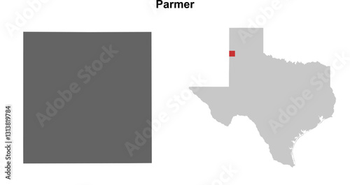 Parmer County (Texas) blank outline map set
