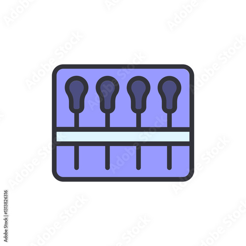 Acupuncture needle colored icons, minimalist vector illustration ,simple transparent graphic element .Isolated on white background