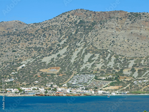 08.07.2024, Elounda, Crete, Greece: View of the port and city on island of Crete photo