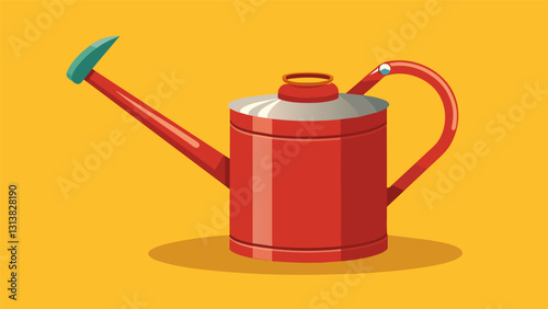 The oil can with its spout and handle resembles a miniature version of a watering can yet its purpose is far from watering plants.. Vector illustration