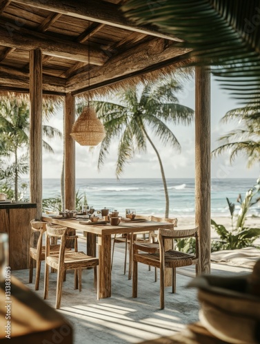 Morning coffee enjoyed in a beachfront cafe setting