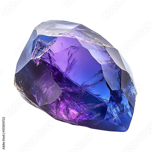 Polished Tanzanite Stone Isolated on Transparent Background