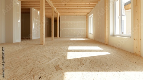 Eco-friendly thermal block house under construction, energy-saving design, sustainable residential building