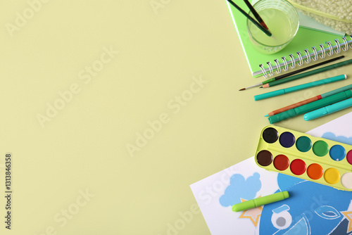 Child's drawing with differ...