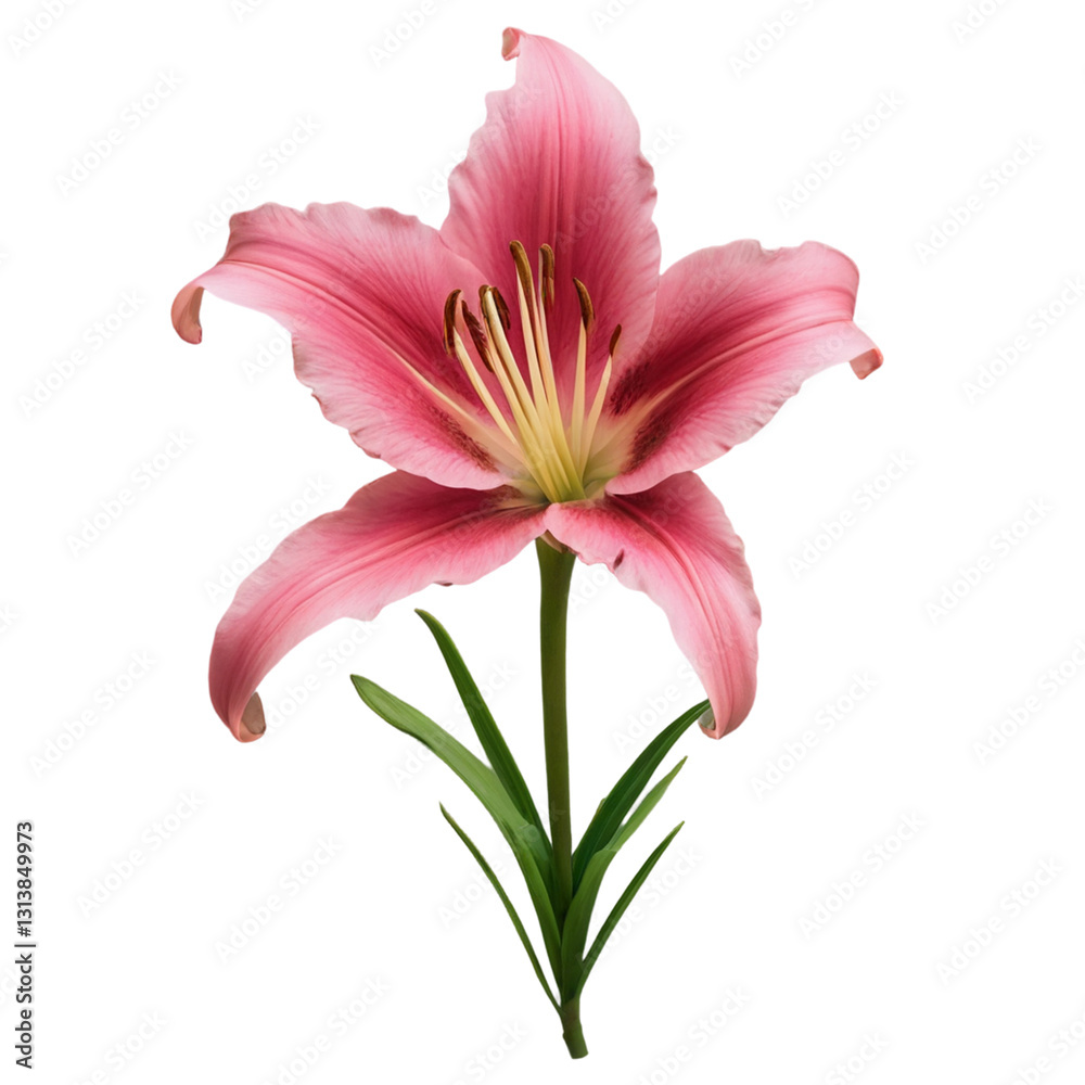 Fototapeta premium pink lily isolated on white background 