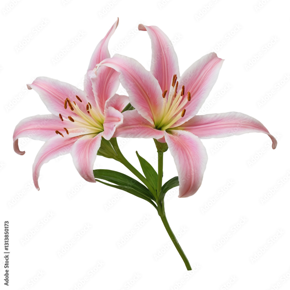Fototapeta premium pink lily isolated on white background