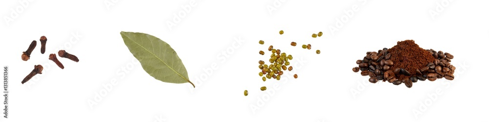 set of different spices isolated on white or transparent png set of different spices isolated on white or transparent png