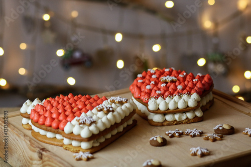 christmas cake with candles