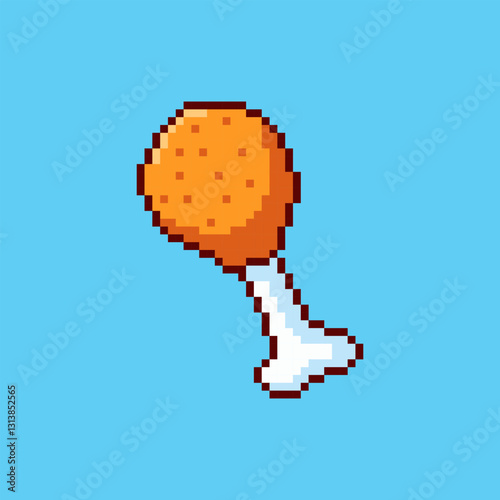 Pixel art fried chicken game asset design