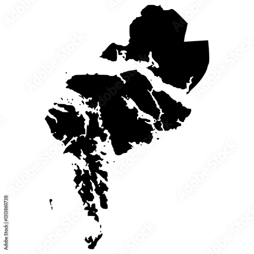 Petersburg Borough silhouette map in black color